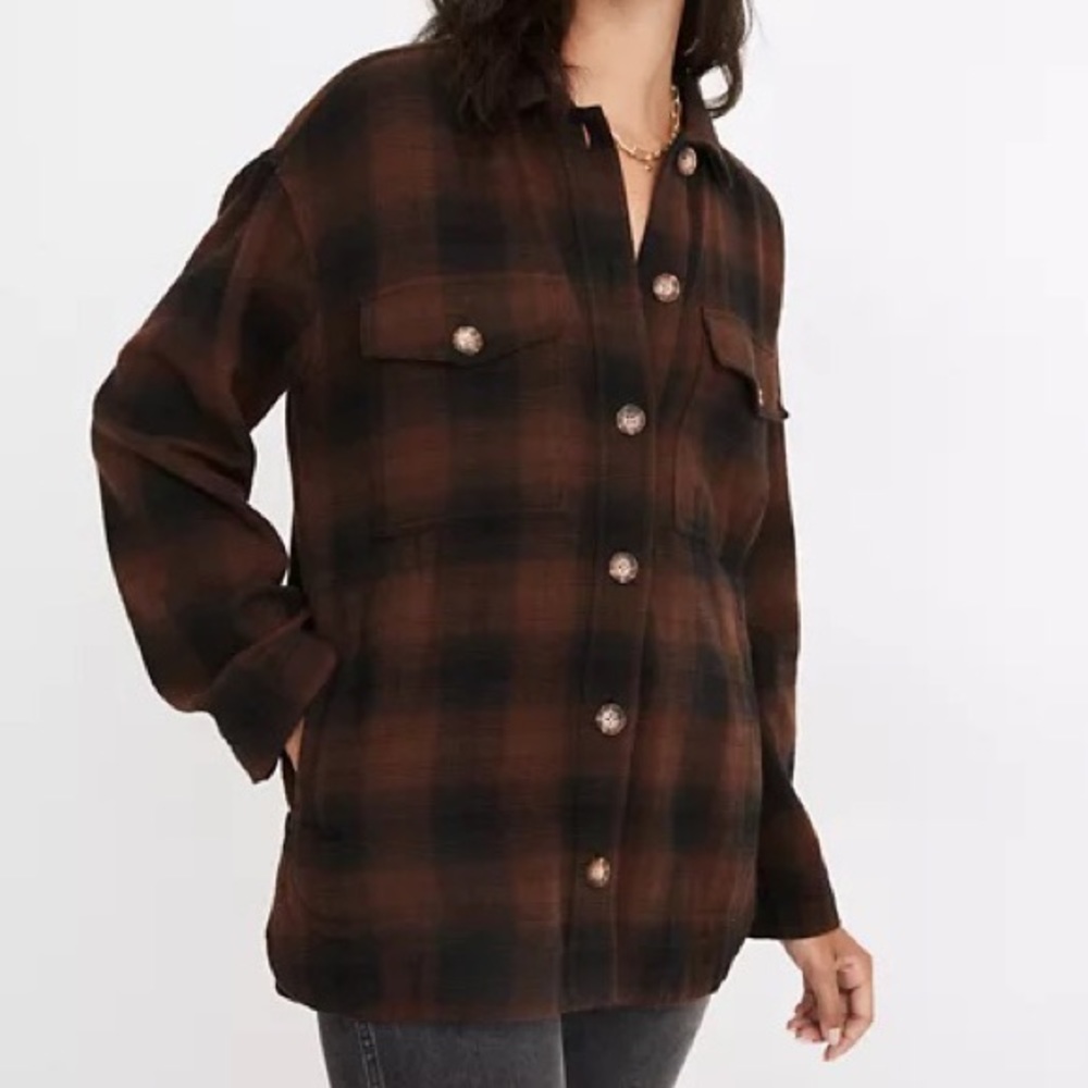 Madewell Flannel Shirt Jacket in Gelston Plaid